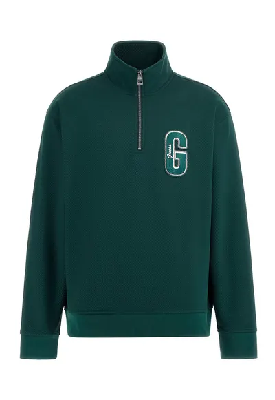 Bluza de trening cu fermoar scurt - Verde
