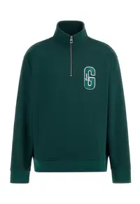 Bluza de trening cu fermoar scurt - Verde