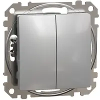Intrerupator dublu cap scara, Schneider, SDD113108, Sedna Design, aluminiu