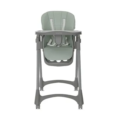 Scaun de masa pentru copii Lorelli Tummy Time Green reglabil in multiple pozitii, roti din silicon, 2 tavite detasabile, centuri de siguranta, suport pentru picioare