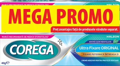 Pachet Crema adeziva pentru proteza ultra fixare Original Corega, 2 x 40g, Haleon