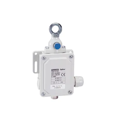 Rope-Pull Lever Limitator de Cursaes For Emergency Stopping, Iso 13850 Compliant, cu Buton Reset, Contacts 2no+2nc. 40n Operating Force