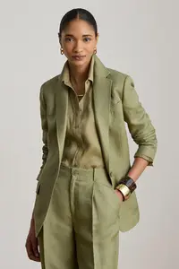 Lauren Ralph Lauren sacou cu un singur rând de nasturi pentru femei cu in
