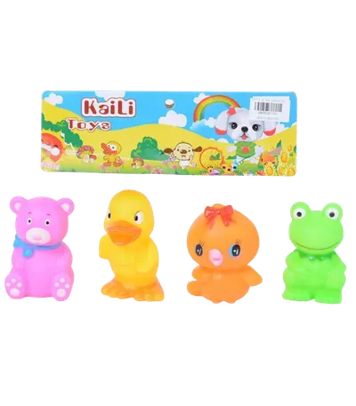 Set 4 jucarii de baie animalute din cauciuc