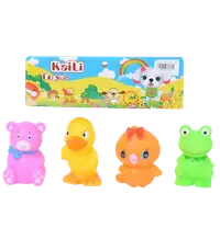 Set 4 jucarii de baie animalute din cauciuc