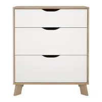 Comodă albă-în culoare naturală cu aspect de lemn de stejar 79x92x40 cm Ikast – Tvilum
