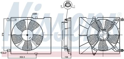 Ventilator radiator (cu carcasa) potrivit CHEVROLET AVEO KALOS; DAEWOO KALOS 1.4 09.02
