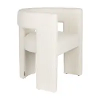 Scaun de sufragerie crem cu cotiere tapițat Medina – Dutchbone