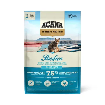ACANA Highest Protein Pacifica, Pește, hrană uscată fără cereale pisici, 4.5kg