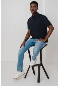 Tricou polo cu detalii cu monograma - Albastru ultramarin