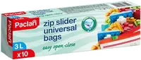 Pungi cu fermoar de uz casnic Paclan - Zip-slider, 3 l, 10 buc.