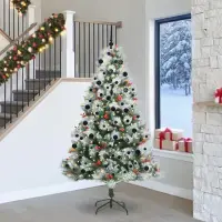 vidaXL Brad de Crăciun artificial Verde și alb 240 cm