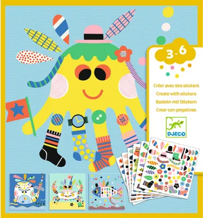 Joc cu stickere Djeco - Creaturi marine