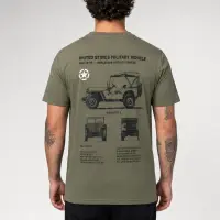 Tricou Army cu Jeep Willys MB Fostex – Olive - 2XL