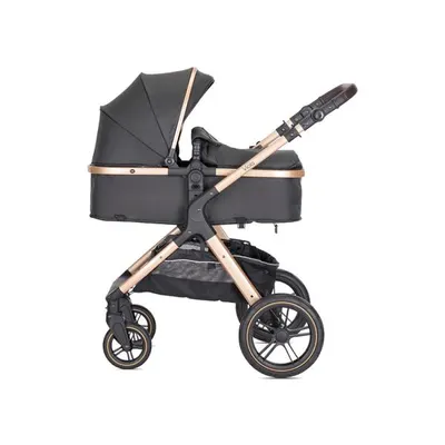 Carucior pentru copii Lorelli Viola Black 3 in 1 cos auto Spirit inclus, transformabil, sezut reversibil, maner ajustabil, cadru din aluminiu, suspensii, bara detasabila, pana la 22 kg, multiple accesorii