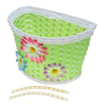 Cos fata biciclete copii, plastic, culoare verde