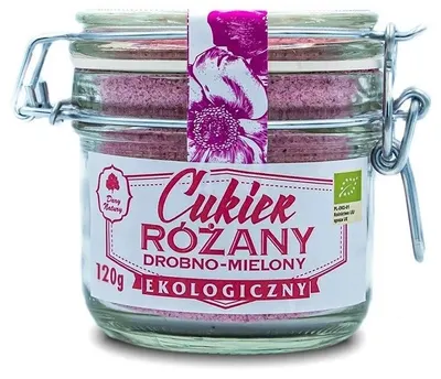 Zahăr bio din trestie cu petale roz, 120 g, Dary Natury