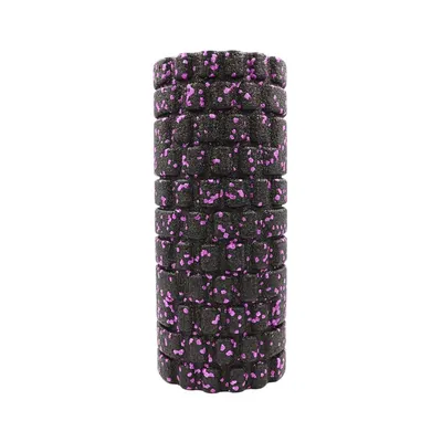 Rolă cilindru masaj XQ Max, din spumă, pentru yoga, negru cu roz, 33x14 cm
