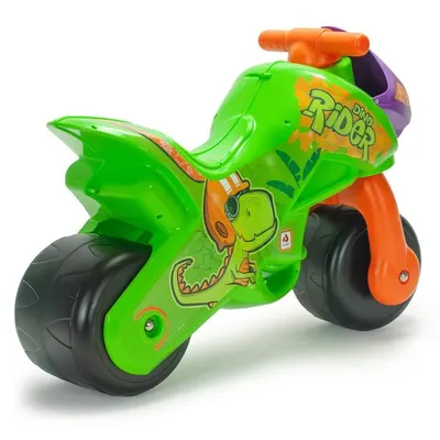 Motocicleta pentru copii Injusa Twin Dino 18 luni+ roti late din plastic, greutate admisa 30 kg