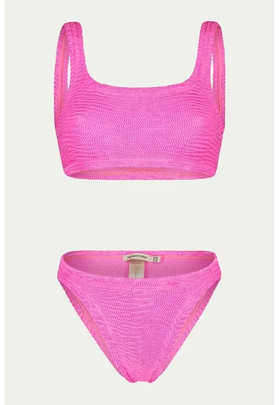 Costum de baie din doua piese cu aspect texturat Emily - Roz
