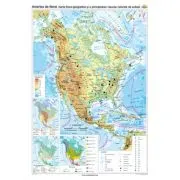 America de Nord. Harta fizico-geografica si a principalelor resurse naturale de subsol 100x140 cm CR-3113B