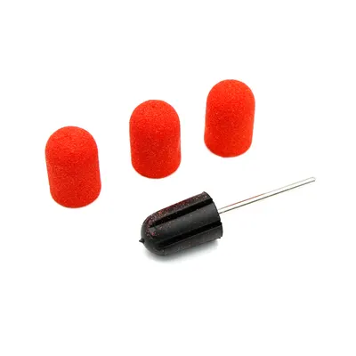 Set suport si 3 bucati smirghel rezerva pentru freza unghii, 16*25mm, rosu, granulatie 100 Engros