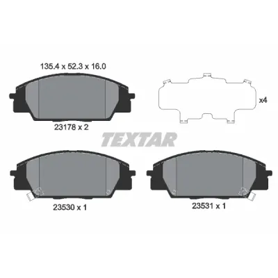 Set placute frana, frana disc TEXTAR 2317801