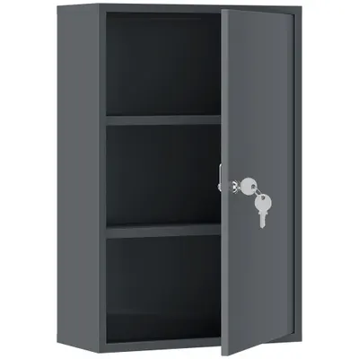 kleankin Dulap medical de perete, dulap pentru baie cu 3 rafturi, 2 chei, 40 x 18 x 60 cm, Gri | Aosom Romania