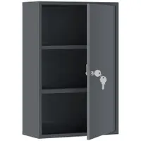 kleankin Dulap medical de perete, dulap pentru baie cu 3 rafturi, 2 chei, 40 x 18 x 60 cm, Gri | Aosom Romania