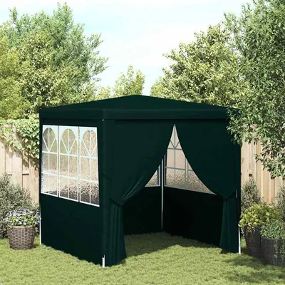 vidaXL Cort de petrecere profesional cu pereți verde 2 x 2 m, 90 g/m²