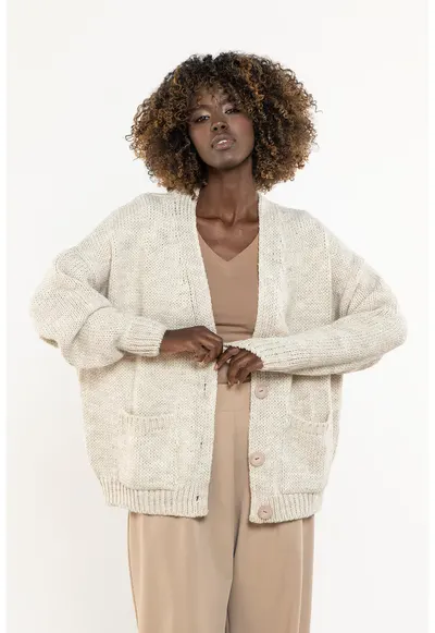 Cardigan dama A756 - Nylon - Bej