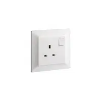 British standard priza Belanko S - 13A 250V~ 1 module doi poli switched - alb