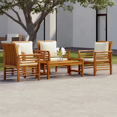 Gossi set mobilier de gradina cu perne, 5 buc., lemn masiv acacia