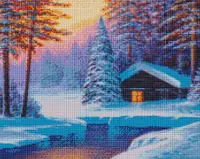 Goblen cu diamante Ideyka - Iarnă, 40 х 50 cm