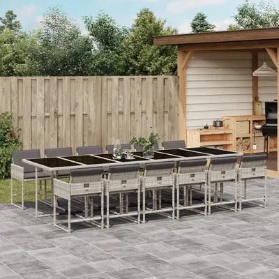 Gossi set mobilier de gradina cu perne 13 piese gri deschis poliratan