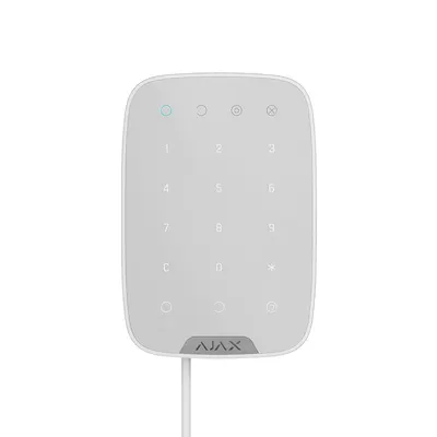 Tastatura cu touch cablata AJAX Keypad Fibra WH, 15 taste, silent alarm, 2000 m, 4 fire