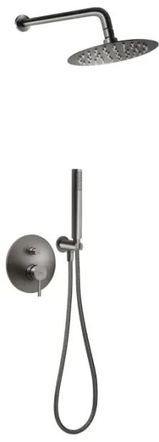 Set de dus incastrat cu 2 functii, gri metalizat, Ferro Ciriculus