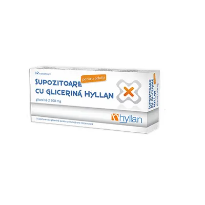 Supozitoare cu glicerina pentru adulti, 12 bucati, Hyllan