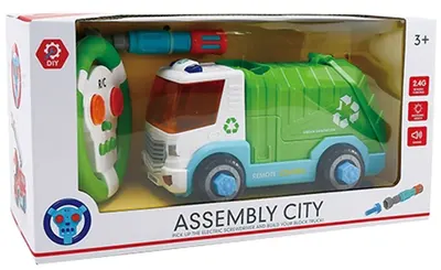 Jucărie de asamblat Ocie Assembly City - Camion de gunoi, R/C