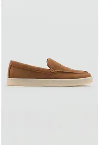 Pantofi loafer din piele intoarsa - Caramel