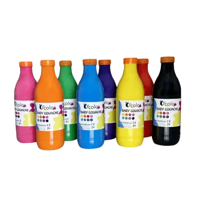 Set 8 x 1000 ml Guasa lavabila pictura, potrivita pentru copii mici, incepand de la 2 ani