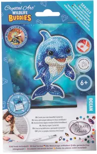 Kit de broderie cu diamante Craft Buddy - Crystal Art Buddies: Delfin, 7 piese