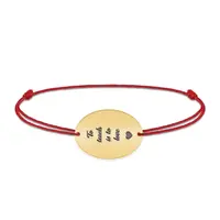 Master - Bratara personalizata snur pentru absolvire "To teach is to love" din argint 925 placat cu aur galben 24K