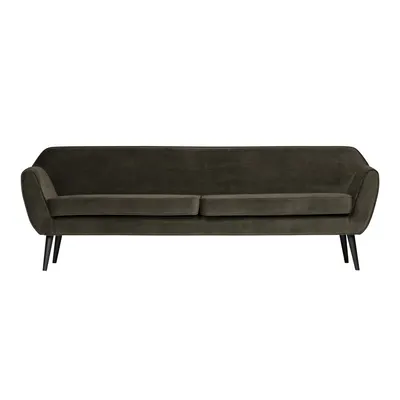 Canapea din catifea WOOOD Rocco, 230 cm, verde închis