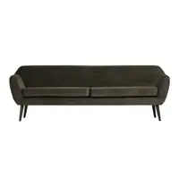 Canapea din catifea WOOOD Rocco, 230 cm, verde închis