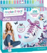 Set creativ Make It Real - Butterfly Bling, decorează-ți pantofii