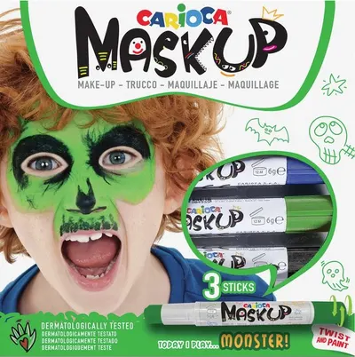 Set vopsele pentru față Carioca Mask up - Monstru, 3 culori