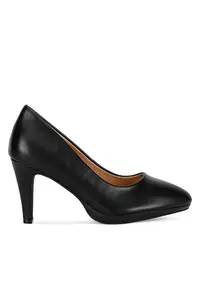 Pantofi dama - WSS21575-01 - toc gros - negru -