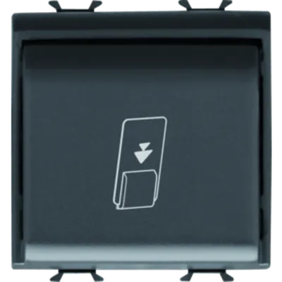 Economizor hotel - cartela universala - 1P NA 16AX - iluminabil - 2 MODULES - BLACK - CHORUS
