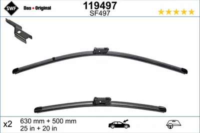 Lamela stergator fata (2 buc) Visioflex 630 500mm potrivit BMW XM (G09); FORD FOCUS IV 01.18